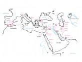 Map showing centres of ceramics production in Islamic Ceramics by James Allan. &copy; Ashmolean Museum, University of Oxford