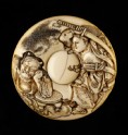 Manjū netsuke depicting Minamoto no Yorimitsu killing the demon Shuten dōji (EA2001.76)