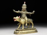 Figure of Las Mkhan damar po, acolyte of Beg-tse god of war, on a wolf (EA2006.32)