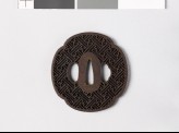 Mokkō-shaped tsuba with rinzu, or swastika-fret diaper (EAX.10654)
