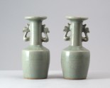 Greenware kinuta, or mallet, vase with phoenix handles (LI1301.102.1)