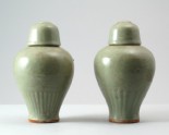 Greenware wine jar and cup with floral decoration (LI1301.97.1)