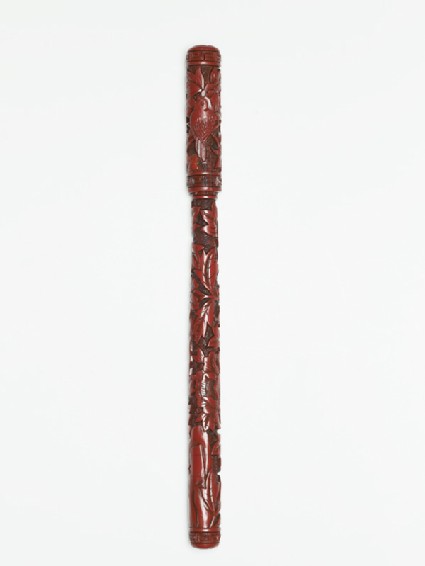 Lacquer writing brush and lid with peoniesside
