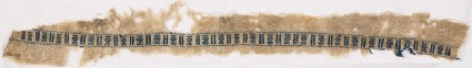 Textile fragment with diamond-shapes with hook finialsfront