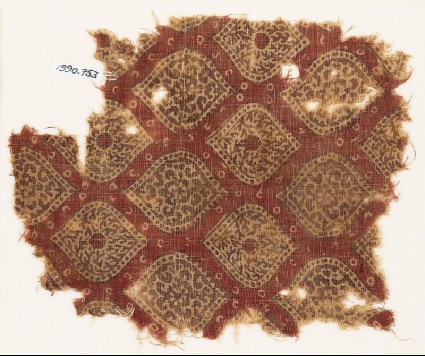 Textile fragment with pointed ovalsfront