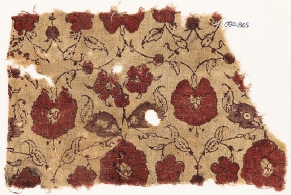 Textile fragment with flowersfront