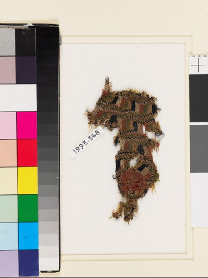 Textile fragment with vertical and horizontal stripesfront