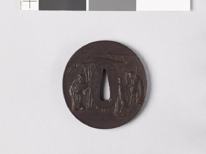 Tsuba depicting four of the Seven Sages of the Bamboo Grovefront