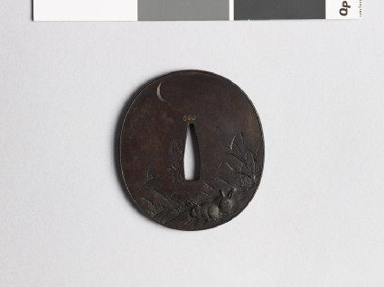 Tsuba with hares in a landscapefront
