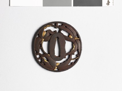 Tsuba with clematis flowersfront