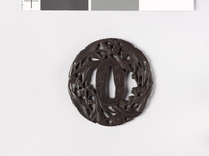 Tsuba with arrowhead plantsfront