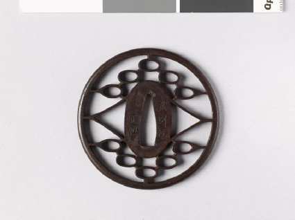 Round tsuba with triangles and ovalsfront