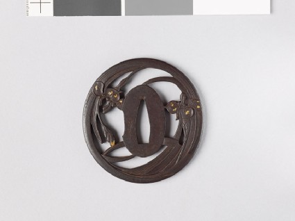 Tsuba with iris plantsfront