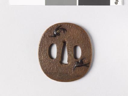 Tsuba with flying swallowsfront