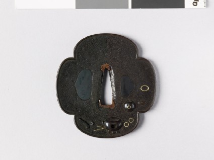 Tsuba with tea ceremony utensilsfront