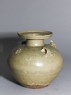 Greenware vase, or hu, with chicken head decoration (oblique)
