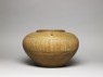 Greenware jar with ribbed decoration (side)