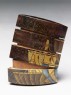 Inrō with gold and silver sails (back, open)