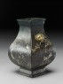 Square vase with flowers and figures (oblique)