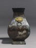 Square vase with flowers and figures (side)