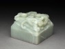 Jade seal surmounted by a pair of dragons (oblique)