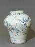 Jar with a bird on a prunus spray (side)