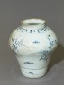 Jar with a bird on a prunus spray (oblique)