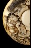 Manjū netsuke depicting Minamoto no Yorimitsu killing the demon Shuten dōji (detail)