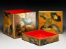 Picnic set with fans (oblique, box 1, opened, three parts)