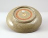 Greenware dish with floral decoration (oblique)