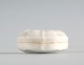 White ware trefoil-shaped box with lid (front)