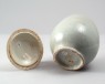 White ware vase and lid with floral decoration (oblique)